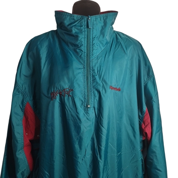 Vintage 90s Reebok Men's 1/4 Zip Hooded Pullover Windbreaker Jacket Size XL - Picture 3 of 11